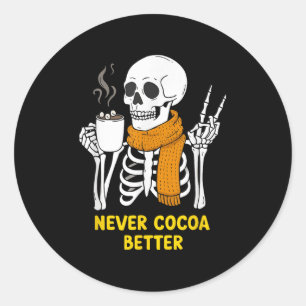 Adesivo Skeleton Chocolate Quente Halloween Cozy Cacau Vib