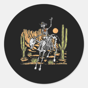Adesivo Skeleton Cowboy Andando Cavalo Halloween Rider Cos