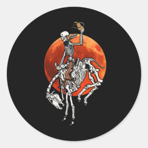 Adesivo Skeleton Cowboy Andando Cavalo Halloween Rider Cos