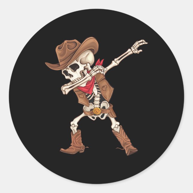 Adesivo Skeleton Cowboy Halloween Costume Boys Mens Kids (Frente)