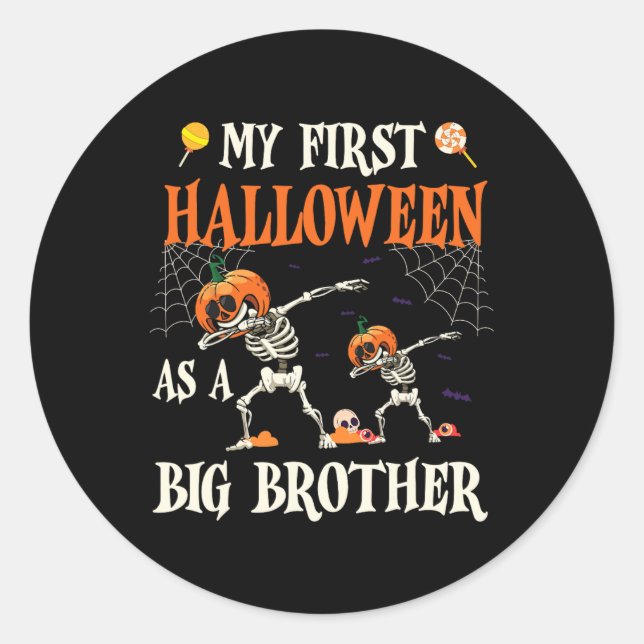 Adesivo Skeleton Dabbin Juntos Meu Primeiro Halloween Como (Frente)