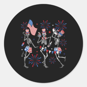 Adesivo Skeleton dançante Sinalizador Americano Fireworks