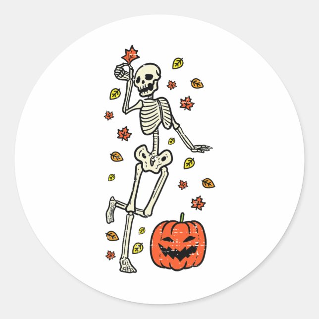 Adesivo Skeleton Dance Pumpkin Fall Men (Frente)