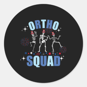 Adesivo Skeleton Dancing Ortho Squad 4 de julho Bandeira D