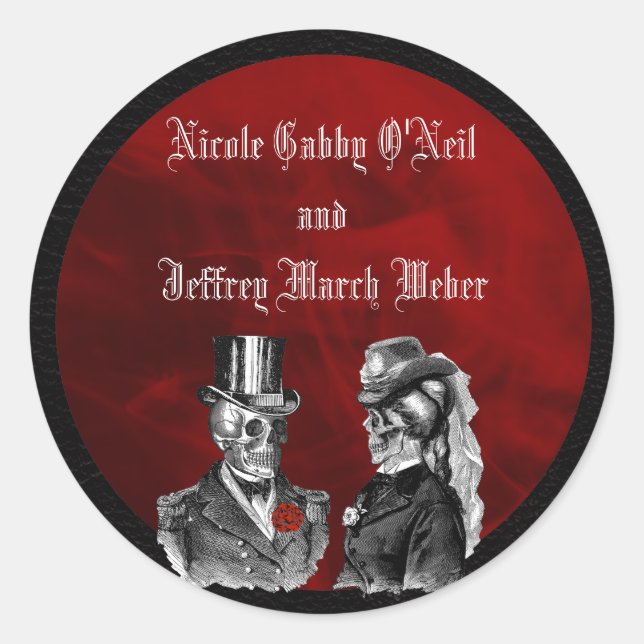 Adesivo Skeleton De Casamento "Até a Morte Nos Partir (Frente)