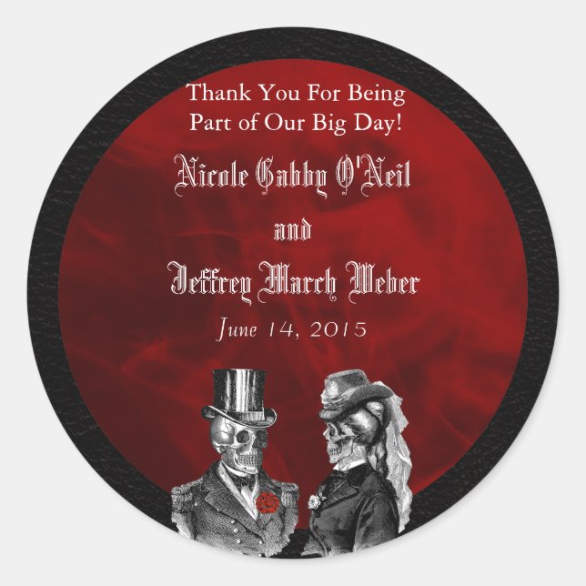 Adesivo Skeleton De Casamento "Até a Morte Nos Partir (Frente)