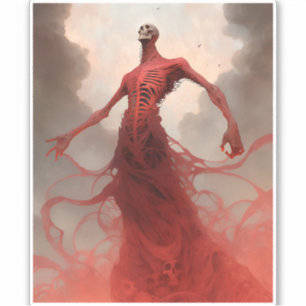 Adesivo Skeleton Demon Creature Dark Fantasy Horror