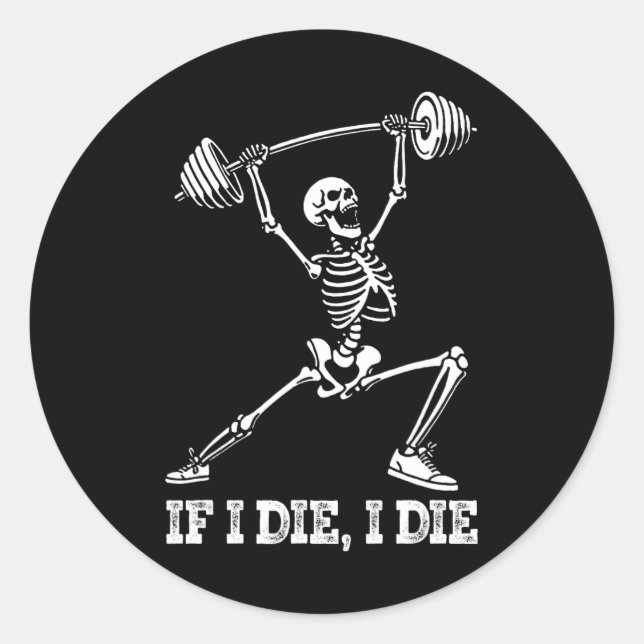 Adesivo Skeleton Elevação Pesos Elevação Sobre-Colagem De  (Frente)