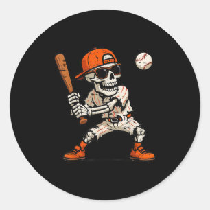 Adesivo Skeleton engraçado jogando beisebol Homens do Dia