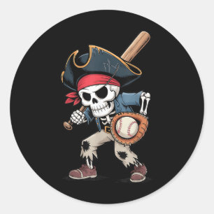 Adesivo Skeleton Engraçado Pirata Beisebol Figurino B