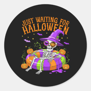 Adesivo Skeleton Engraçado Só Esperando O Halloween