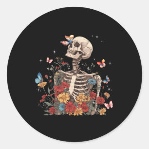Adesivo Skeleton Flores Borboleta Floral Homens de Hallowe