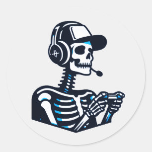 Adesivo Skeleton Gamer Sticker - Decano Legal de Jogos do 