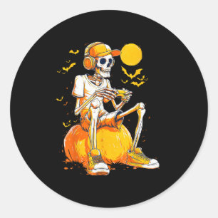 Adesivo Skeleton Gamer Vídeo Engraçado Jogos Halloween Boy