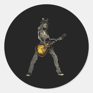 Adesivo Skeleton Guitar Cara Spooky Happy Halloween Rock B
