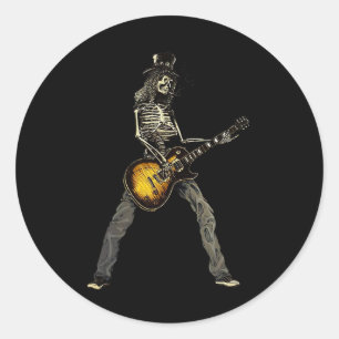 Adesivo Skeleton Guitar Cara Spooky Happy Halloween Rock B