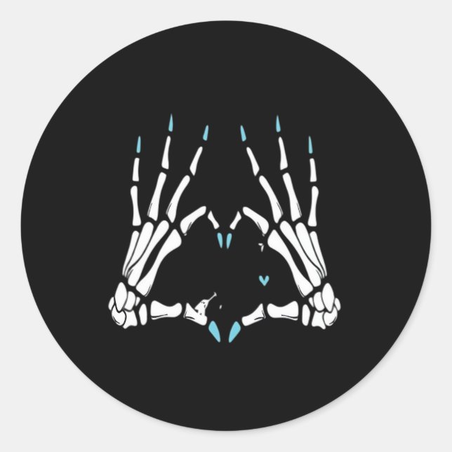 Adesivo Skeleton Halloween Clássico da Mão (Frente)