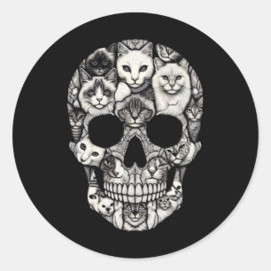 Adesivo Skeleton Halloween Costume Skull Cat