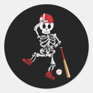 Adesivo Skeleton Halloween Engraçado Esqueleto Jogando Bas