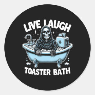 Adesivo Skeleton Halloween Live Laugh Toaster Bath Design