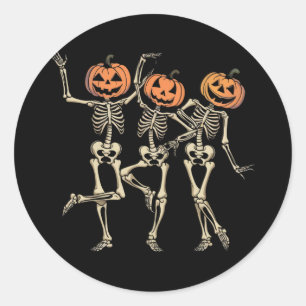 Adesivo Skeleton Halloween Pumpkin Cai Fall Spooky