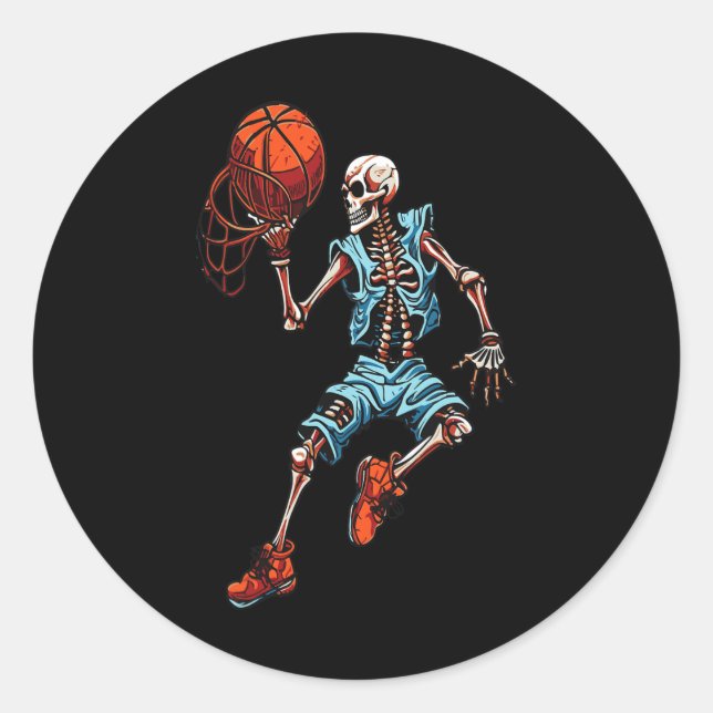 Adesivo Skeleton Halloween Spooky Dunking Skull (Frente)