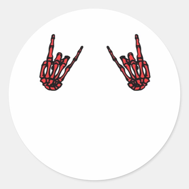Adesivo Skeleton Hand Heart Roll & Red Classic (Frente)