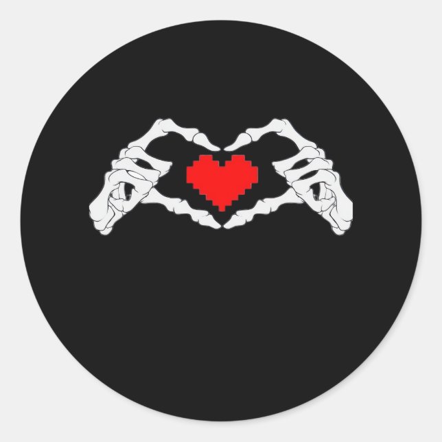 Adesivo Skeleton Heart and Mands Meme (Frente)