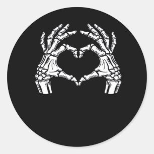 Adesivo Skeleton Heart Hands Sinal Halloween Figurume Vira