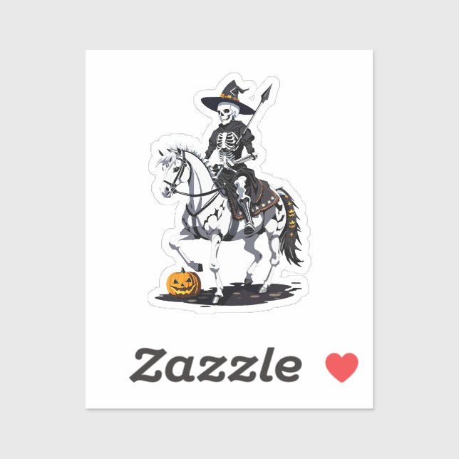 Adesivo Skeleton Horse Rider - Esqueleto de Halloween (Folha)