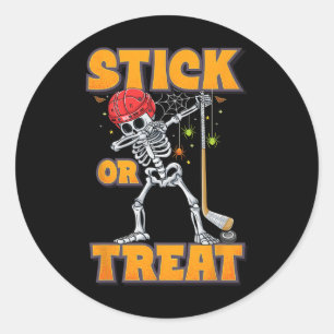 Adesivo Skeleton Ice Hockey Player Fumaça Halloween Boys
