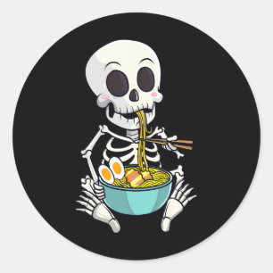 Adesivo Skeleton Japan Ramen Noodles Anime Halloween Co