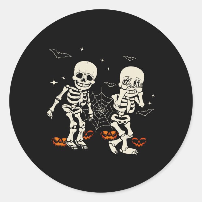 Adesivo Skeleton Kids Griddy Dance Halloween Trick Ou Trea (Frente)
