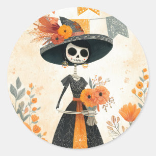 Adesivo Skeleton Lady La Catrina Dia dos Mortos