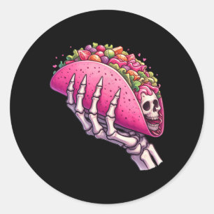 Adesivo Skeleton Mão Segurando Taco Para Cinco De Mayo E H