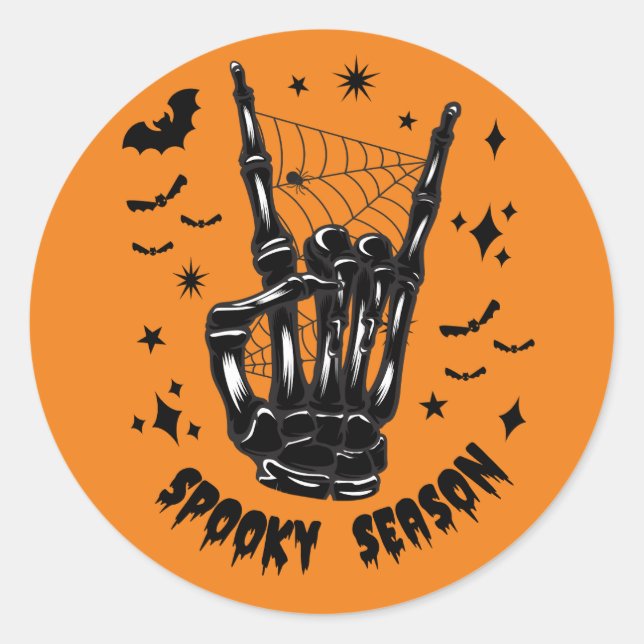 Adesivo Skeleton Mão Spooky Season Sticker (Frente)