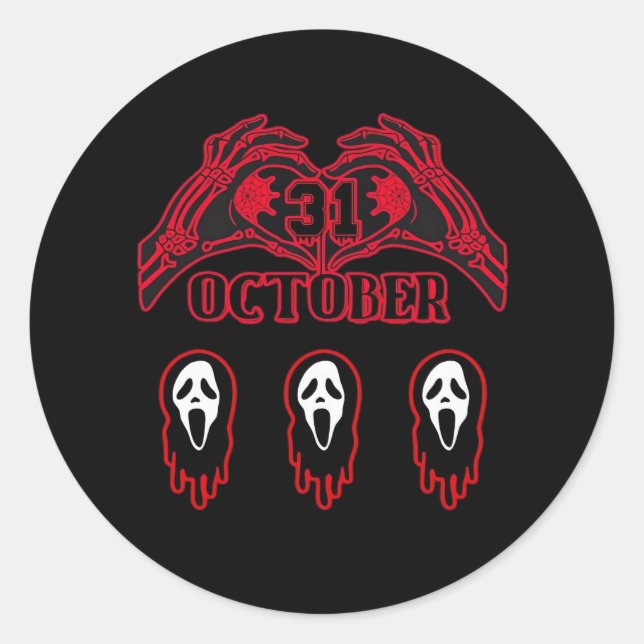 Adesivo Skeleton mãos 31/10 clássicas (Frente)