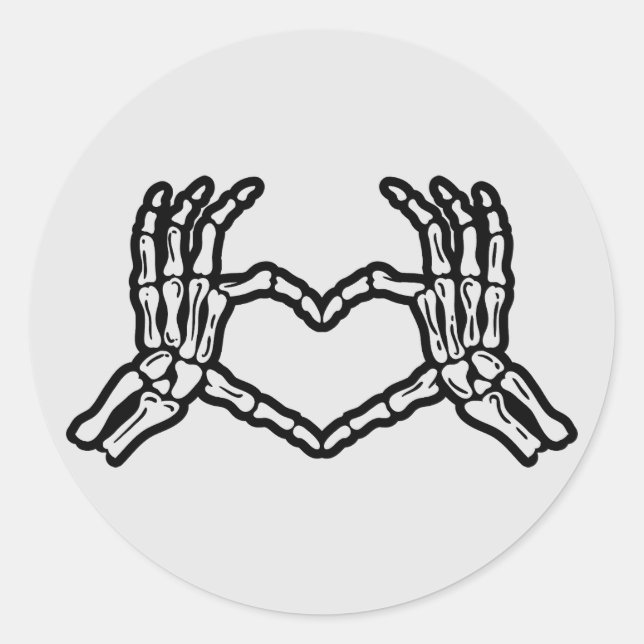 Adesivo Skeleton Mãos Cardíaco Vinheta do Halloween (Frente)