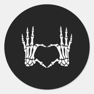 Adesivo Skeleton Mãos Sinais de Coração Retro Figurino de