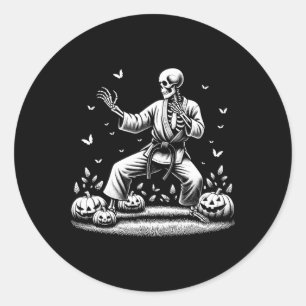 Adesivo Skeleton Marcial Art Karate Judo Player Halloween