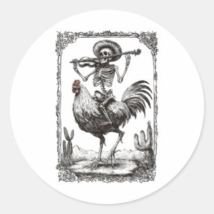 Adesivo Skeleton Mariachi Bynd Rooster México Fiesta Cinco