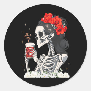 Adesivo Skeleton Mensageiro Café Engraçado Costume Mãe Mul