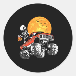 Adesivo Skeleton Monster Truck Halloween Boys Pumpki