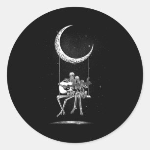 Adesivo Skeleton Moon E Camisetas - Rock And Roll Concert