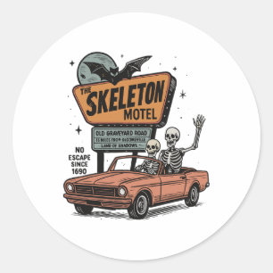 Adesivo Skeleton Motel Halloween Vintage Road Halloween Sk