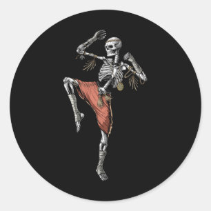 Adesivo Skeleton Muay Thai Boxing Karate Kickboxing Martia