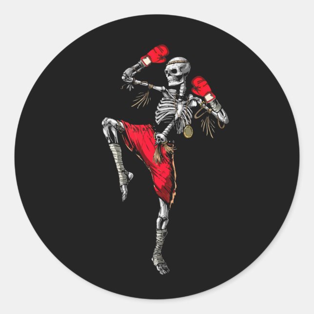 Adesivo Skeleton Muay Thai Halloween Briga MMA (Frente)