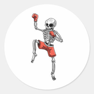 Adesivo Skeleton Muay Thai Halloween Kickboxing Mma Fighte