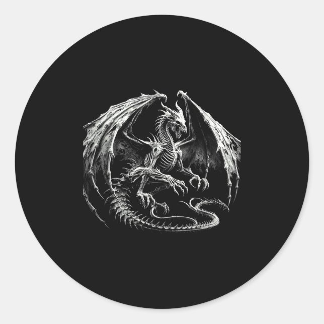 Adesivo Skeleton Mythic Dragon Brething Fantasy Ha (Frente)
