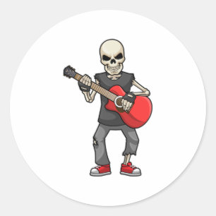 Adesivo Skeleton na Música com Violão